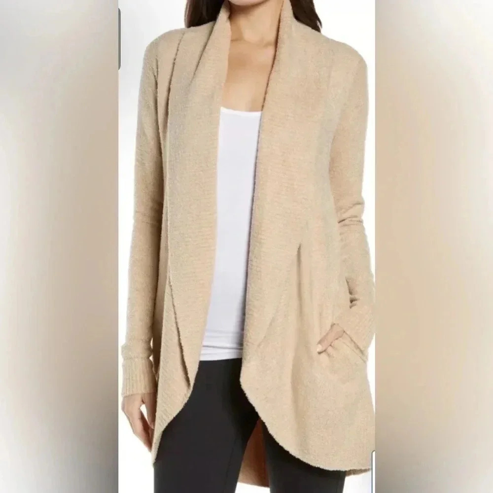 BAREFOOT DREAMS CozyChic Lite Circle‎ Cardigan Soft Camel XS/S